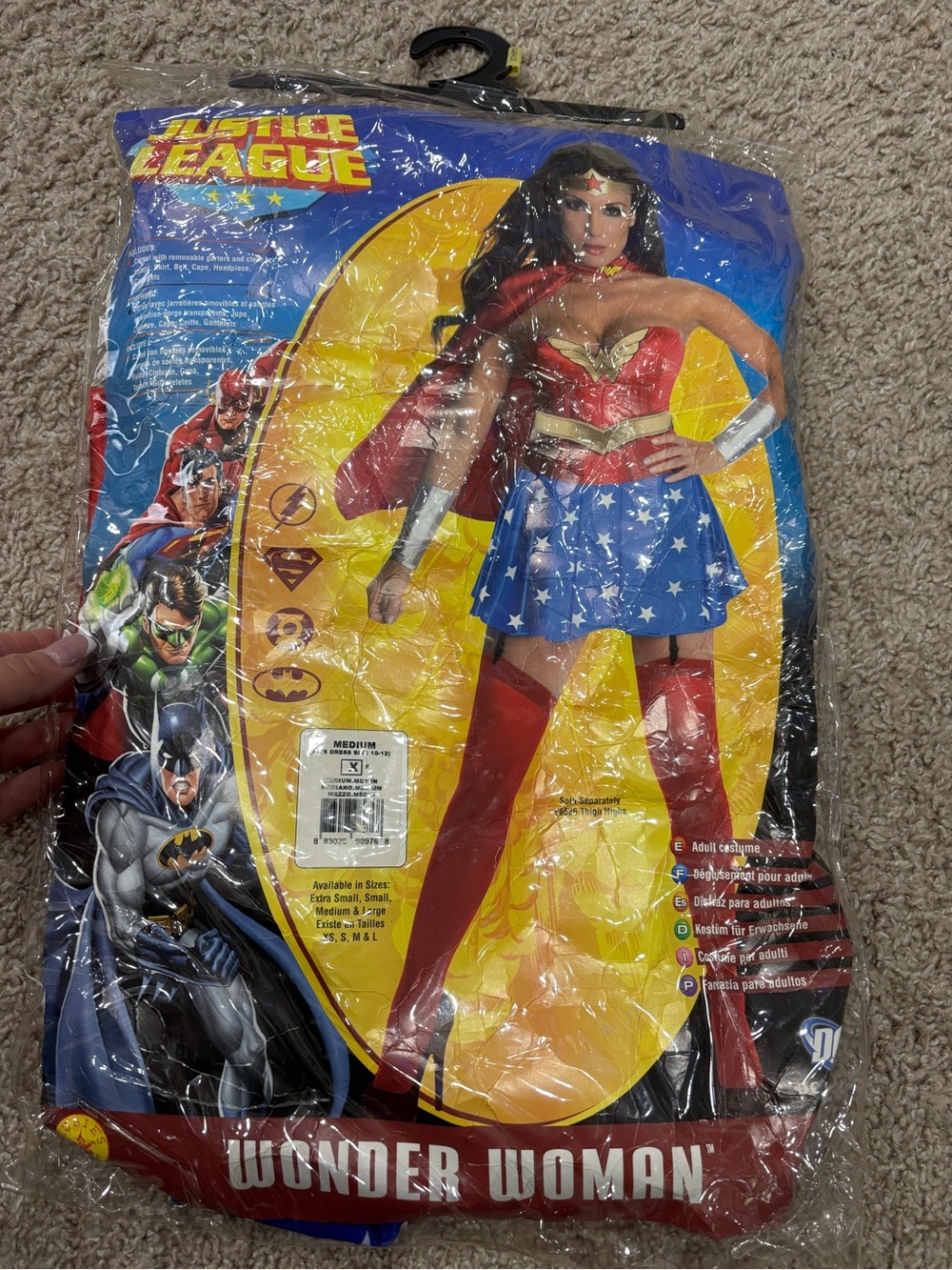 Wonder Woman Costume - Red, Blue & Gold (red tights not included)
